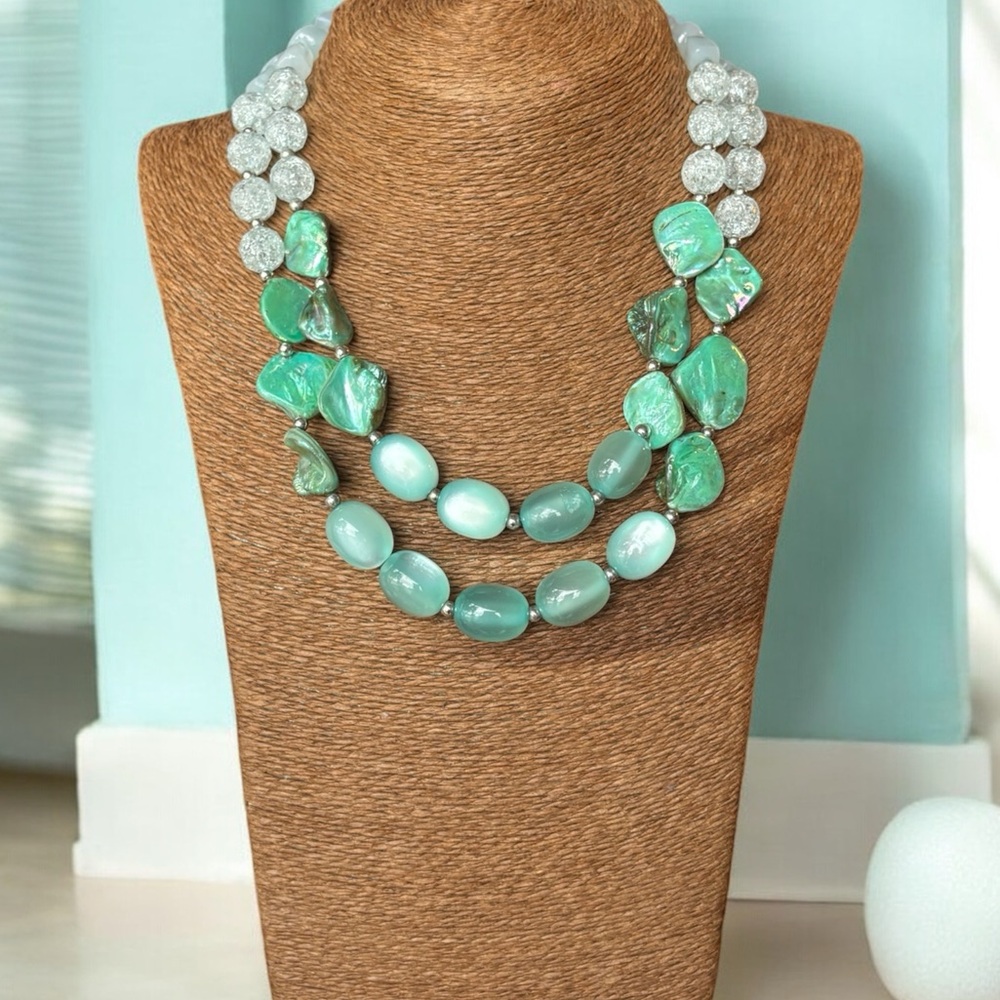 Double Strand Green Necklace